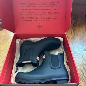 Ankle navy blue hunter rain boots